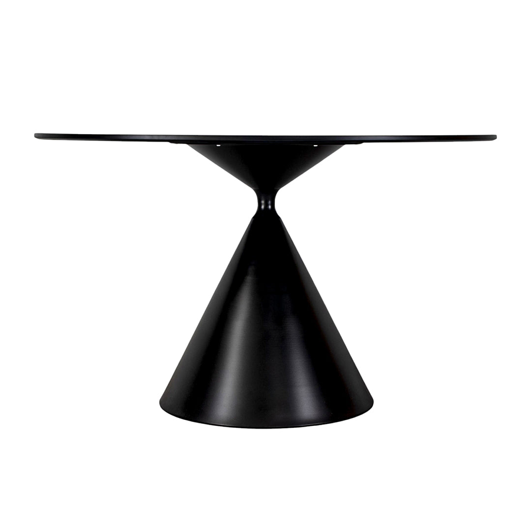Mesa Comedor Redondo Base Cónica - Color Negro