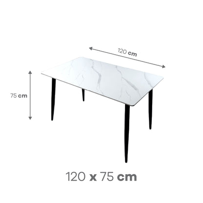 Mesa de Escritorio Blanco con Negro - 120 cm