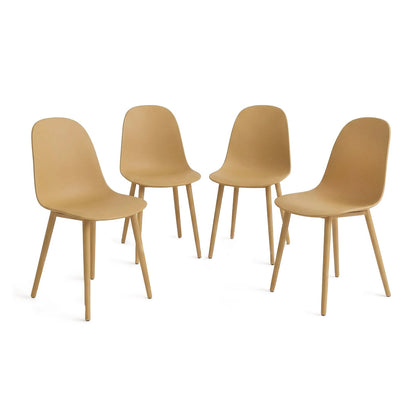 Set de 4 Sillas Ergonómicas – Color Mostaza
