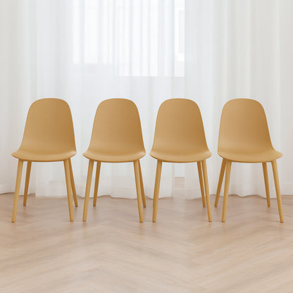 Set de 4 Sillas Ergonómicas – Color Mostaza