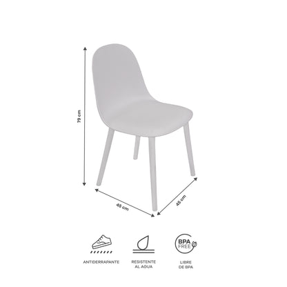 Set de 4 Sillas Ergonómicas – Color Blanco