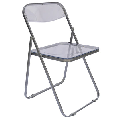 Silla Plegable Transparente - Color Plateado