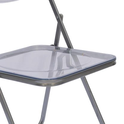 Silla Plegable Transparente - Color Plateado