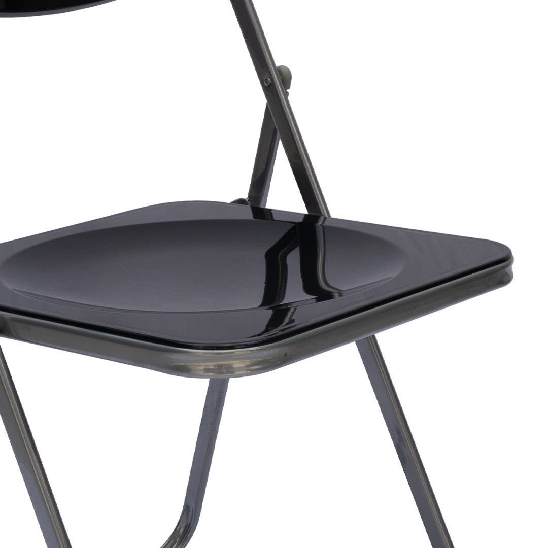 Silla Plegable Transparente Tipo Plia - Color Negro