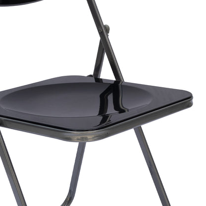 Silla Plegable Transparente Tipo Plia - Color Negro