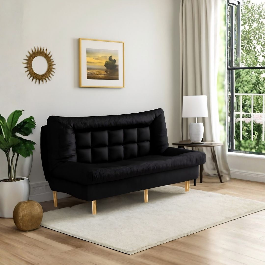 Sofá Cama Reclinable – Color Negro