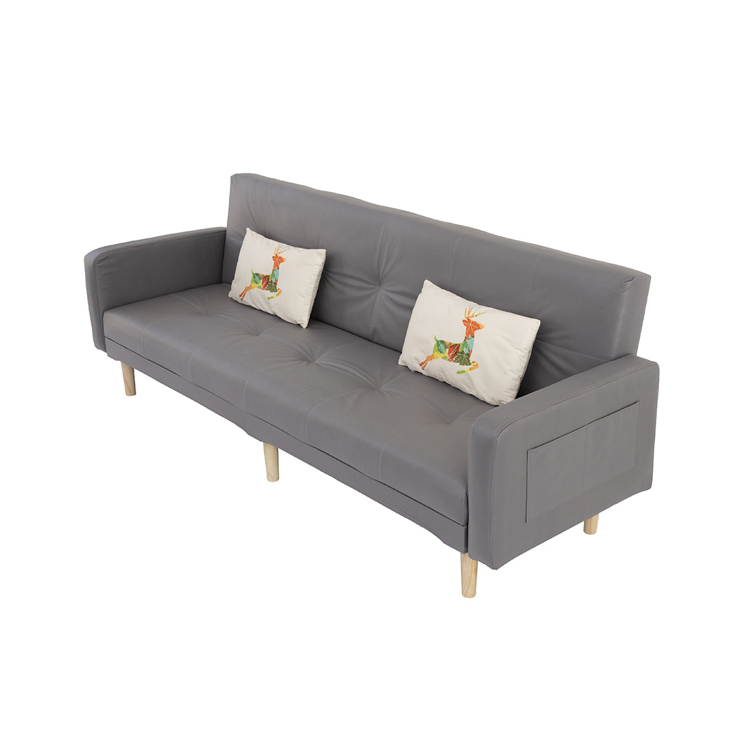 Sofá Cama Grande | Modelo S413 Color Gris| 200 cm - Diseño Moderno con Sistema Italiano de Apertura