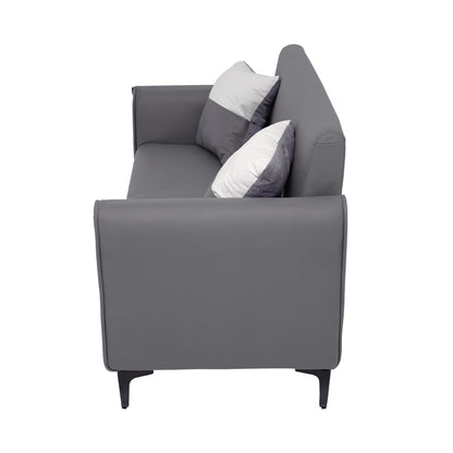 Sofá de 2 Plazas Gris y Blanco