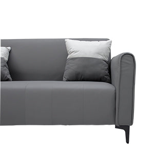 Sofá de 2 Plazas Gris y Blanco