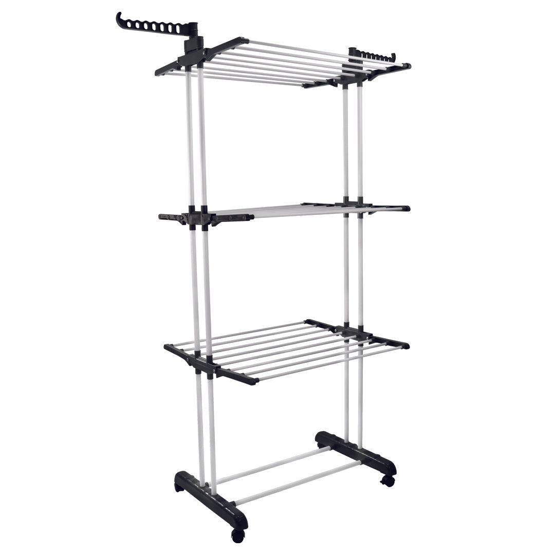 Rack de Secado Vertical de Ropa de 4 Niveles con Ruedas