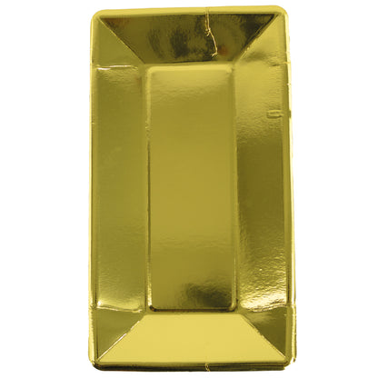 Platos Desechables Rectangulares Dorado - 8 Piezas