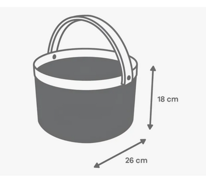 Cesta Metálica Gris Asa De bambú - Redonda