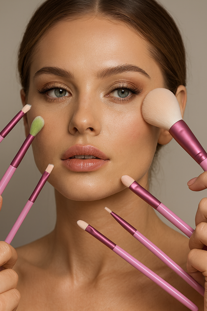 Kit Completo de 12 Brochas - Color rosa