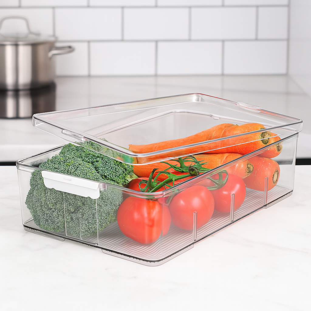 Organizador de Refrigerador Rectangular con Tapa - Grande