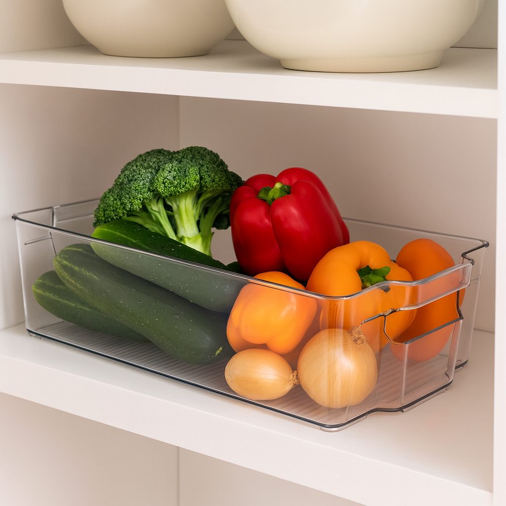 Organizador de Refrigerador Rectangular Transparente - Grande