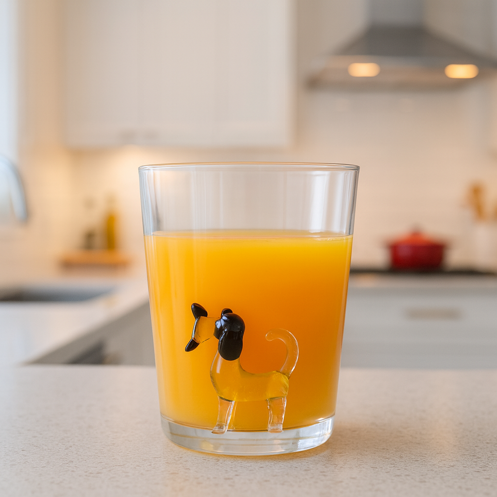 Vaso de Cristal con Figura de Perro - 400 ml