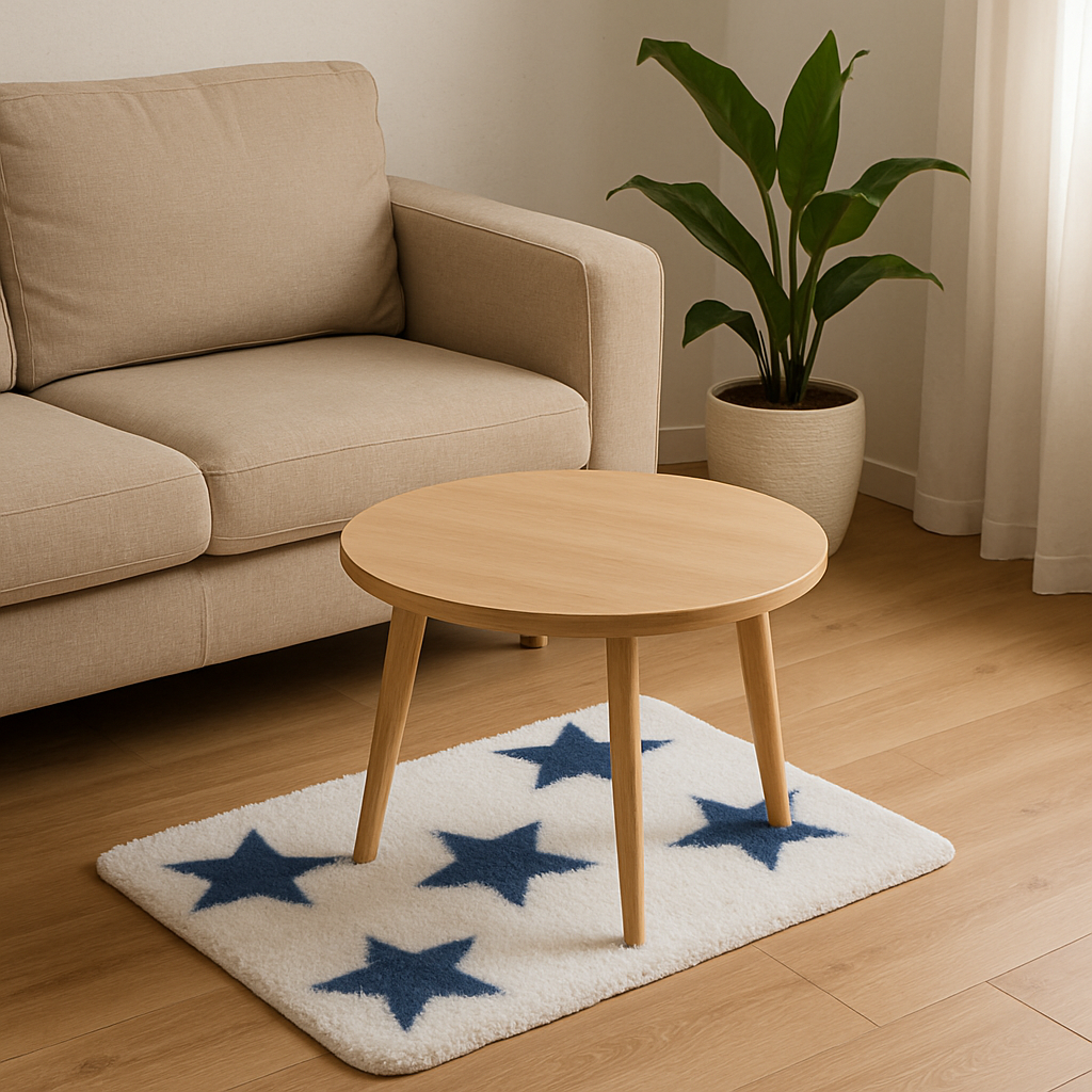 Tapete Estrellas Blanco y Azul - 80x50 cm