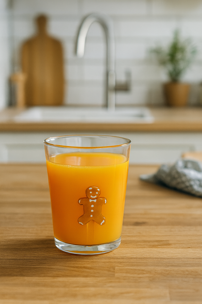 Vaso de Cristal con Figura de Muñeco de Jengibre 400 ml
