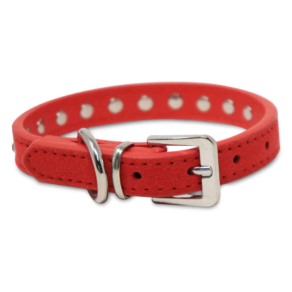 Collar para Mascota Rojo con Estoperoles - 1.5 cm x 30 cm