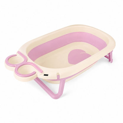 Bañera Plegable Rosa con Termómetro Digital