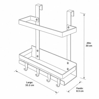 Rejilla Metálica para Utensilios de Cocina - Blanca