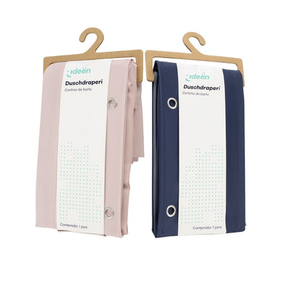 Juego de 2 Cortinas de Baño - Color Rosa y Azul