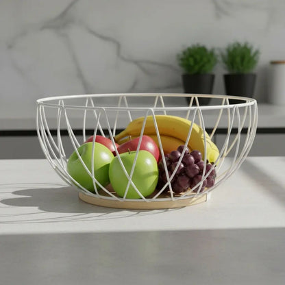 Canasta de Fruta Bambú - Blanco