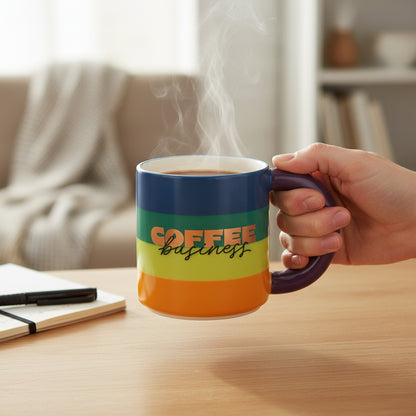 Taza de Cerámica "Coffee Business" 300 ml -  Rayas de Colores