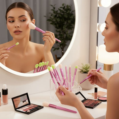 Kit Completo de 12 Brochas - Color rosa