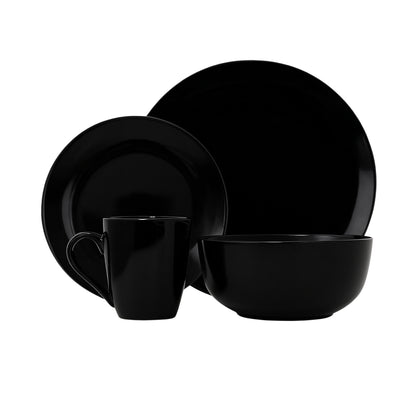 Vajilla BLACK para 6 Personas - Cerámica Negra 24 piezas