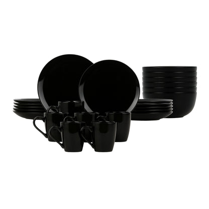 Vajilla BLACK para 6 Personas - Cerámica Negra 24 piezas