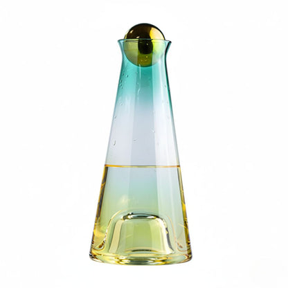 Jarra de Cristal Ámbar a Menta con Tapón Esférico - 950ml