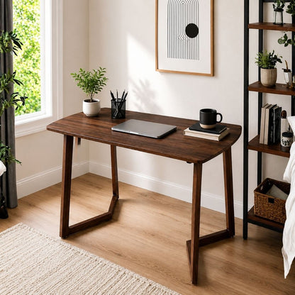 Escritorio Rectangular de Madera Tipo Nogal