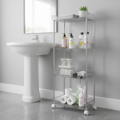 Carrito Organizador Transparente de 4 Niveles