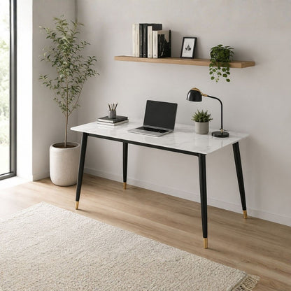 Mesa de Escritorio Blanco con Negro - 120 cm