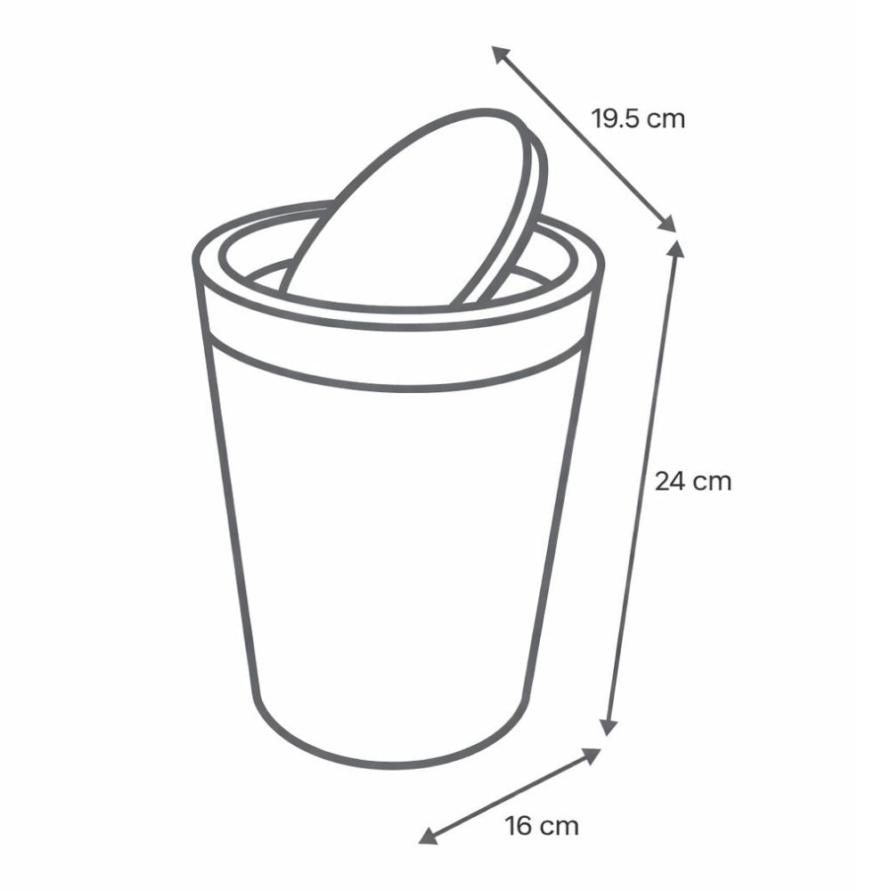 Bote de Basura Blanco con Tapa de Bambú