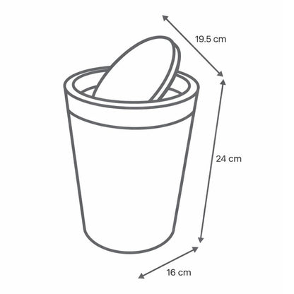 Bote de Basura Verde con Tapa de Bambú