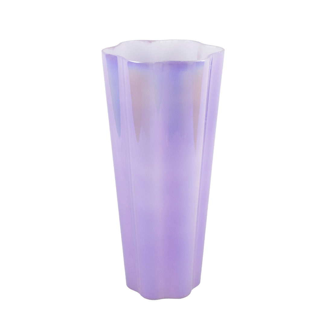 Florero de Cristal Hexagrama Morado