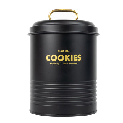Recipiente Contenedor Metálico Negro - Cookies