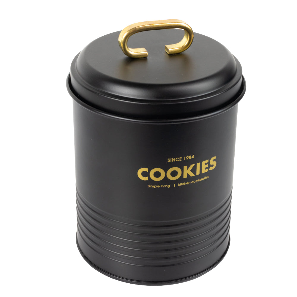 Recipiente Contenedor Metálico Negro - Cookies