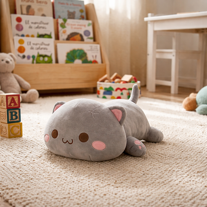 Muñeco de Peluche - Gato Acostado Gris