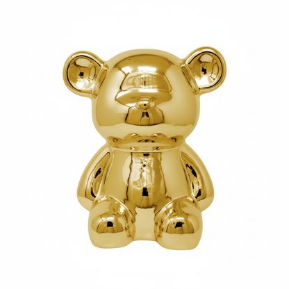Oso Decorativo Dorado Brillante - 10x8 cm
