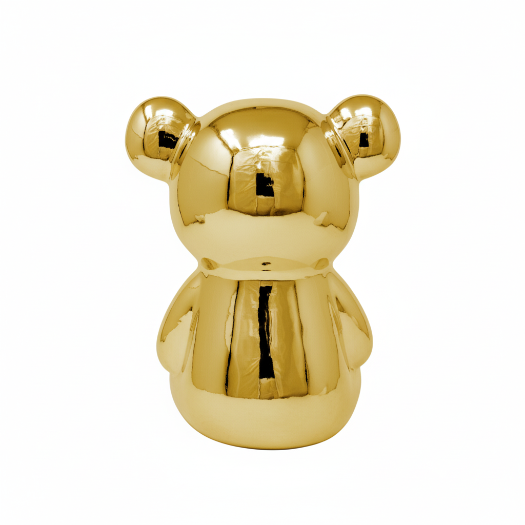 Oso Decorativo Dorado Brillante - 10x8 cm