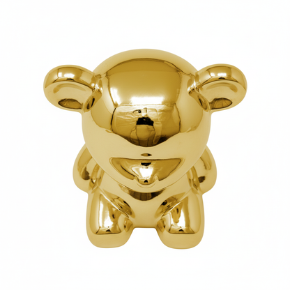 Oso Decorativo Dorado Brillante - 10x8 cm