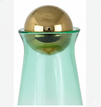 Jarra de Cristal Ámbar a Menta con Tapón Esférico - 950ml