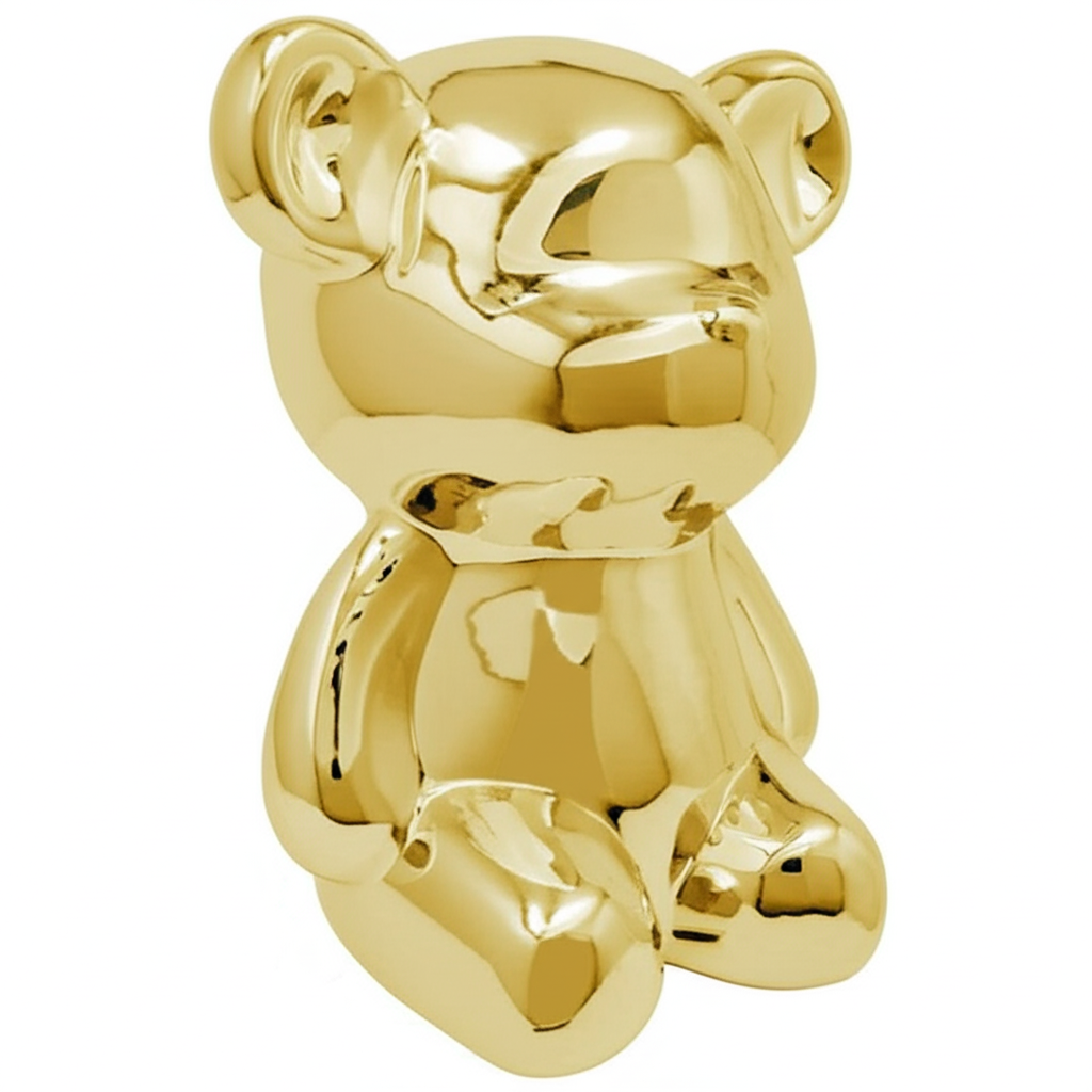 Oso Decorativa Dorado Brillante - 27x25 cm