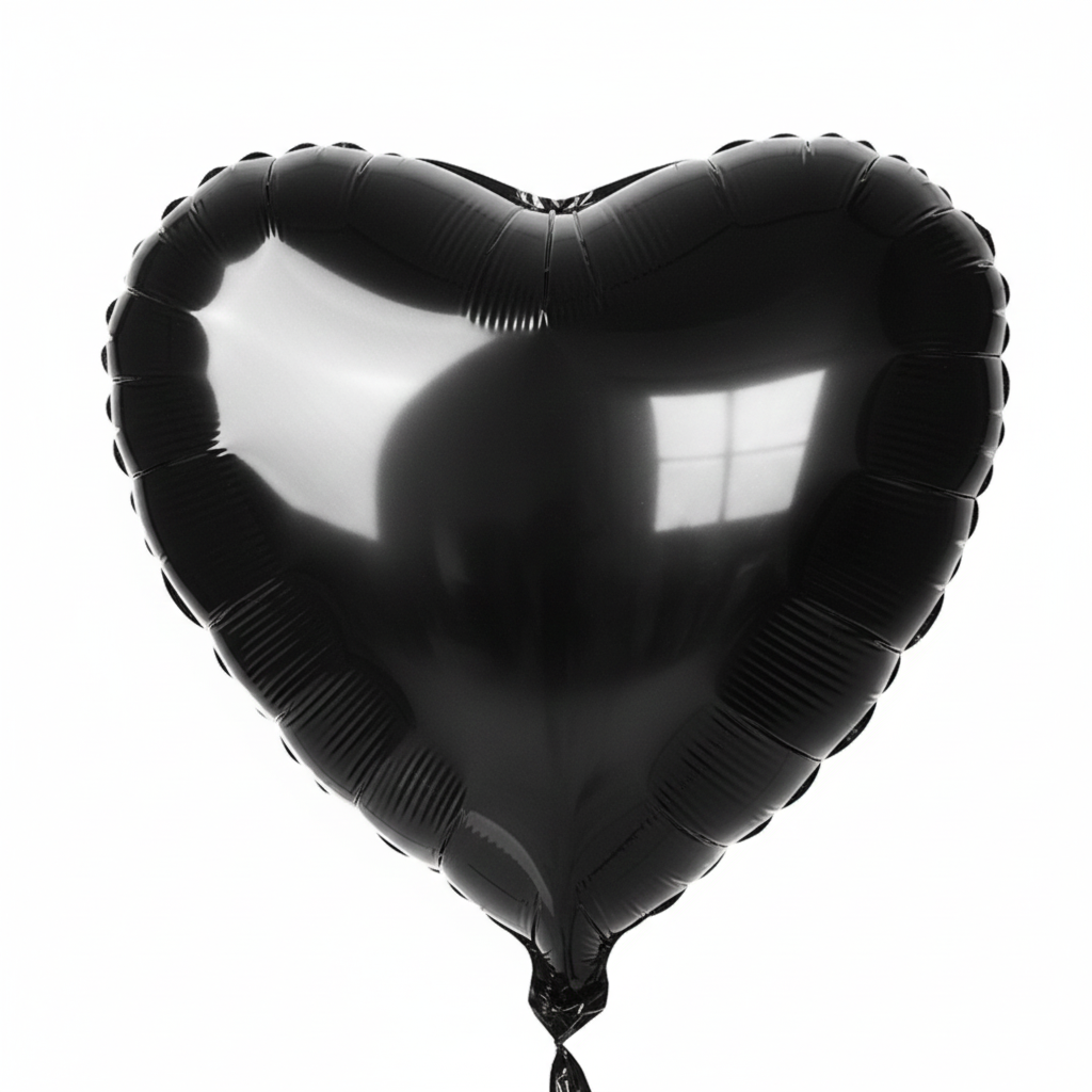 Globo Metálico de Corazón Negro