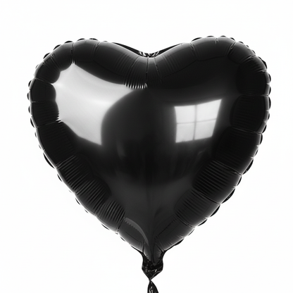Globo Metálico de Corazón Negro