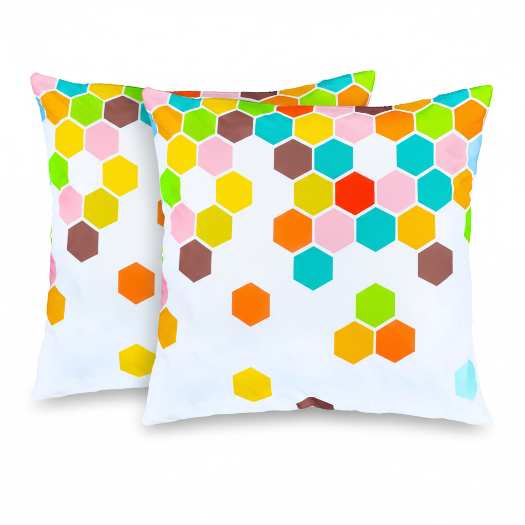 Set de 2 Fundas para Cojín con Gráficos Multicolores
