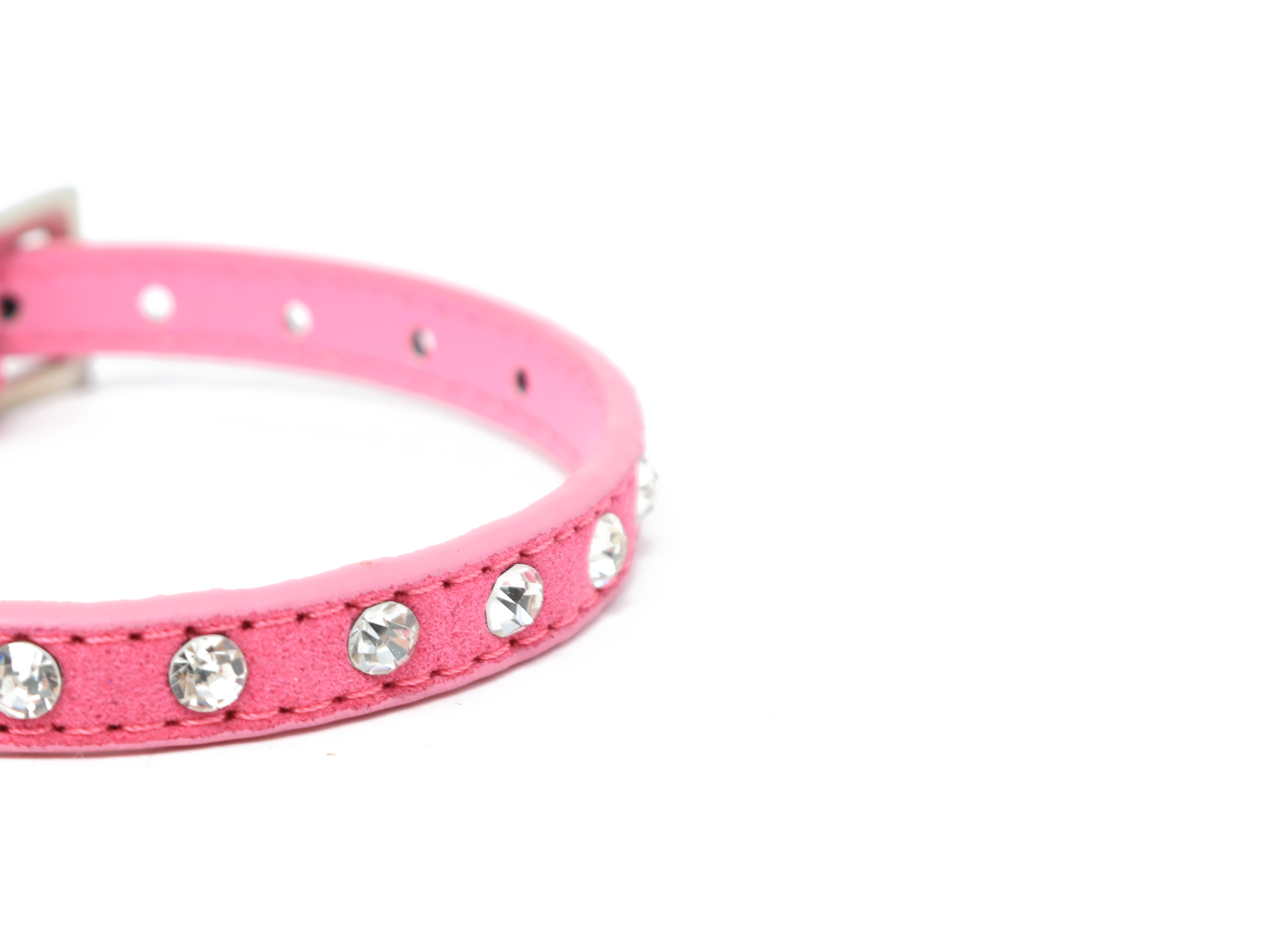 Collar para Mascota Rosa con Pedrería Brillante - 30 cm